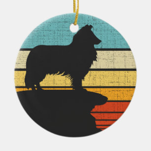 Décoration En Céramique Rough Collie Propriétaire Retro Vintage 60s les an