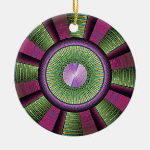 Décoration En Céramique Round And Colorful Modern Decorative Fractal Art