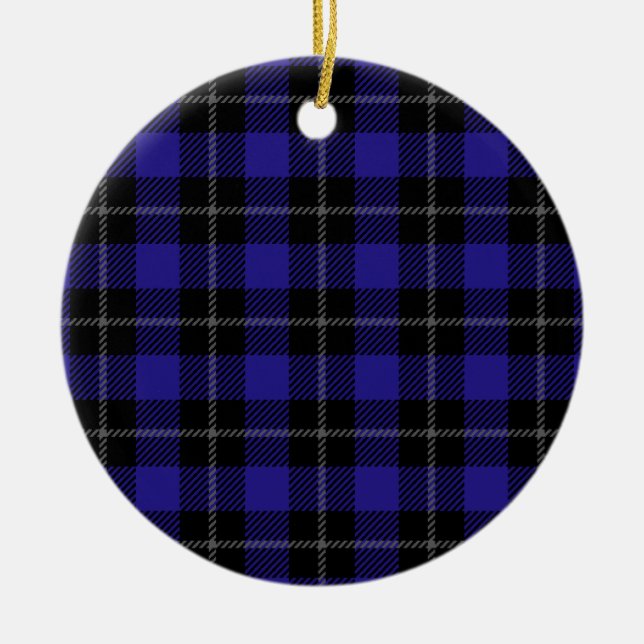 Décoration En Céramique Royal Blue Black Plaid (Devant)