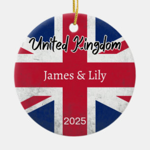 Décoration En Céramique Royaume-Uni Drapeau Ornement, Personnalisé UK