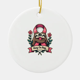 Décoration En Céramique Ruban Rose Soutien Paresseux Art de Sensibilisatio