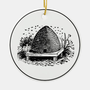 Décoration En Céramique Ruche et Abeilles #1 Héraldique Vintage