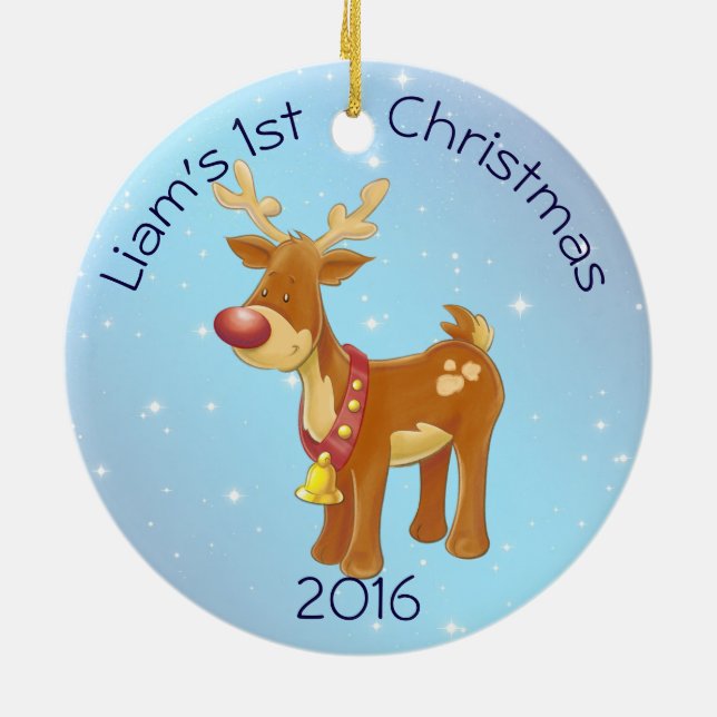 Décoration En Céramique Rudolph mignon pour ęr Noël du bébé (Dos)