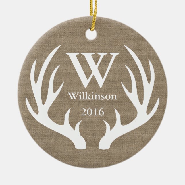 Décoration En Céramique Russe Agritourisme Deer Antlers Famille Photo (Devant)