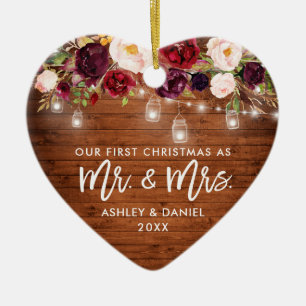 Décoration En Céramique Russe Bourgogne Floral Jar Lights Premier Noël