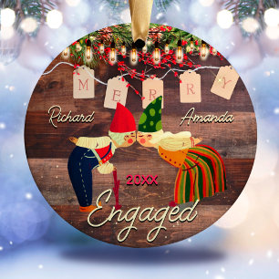 Décoration En Céramique Russe pays premier Noël engagé couple mignon