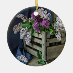 Décoration En Céramique Russe violet et blanc Lilacs Photo florale