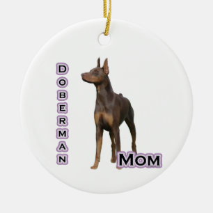 Décoration En Céramique Rust Doberman Maman 4 - Porte - clé