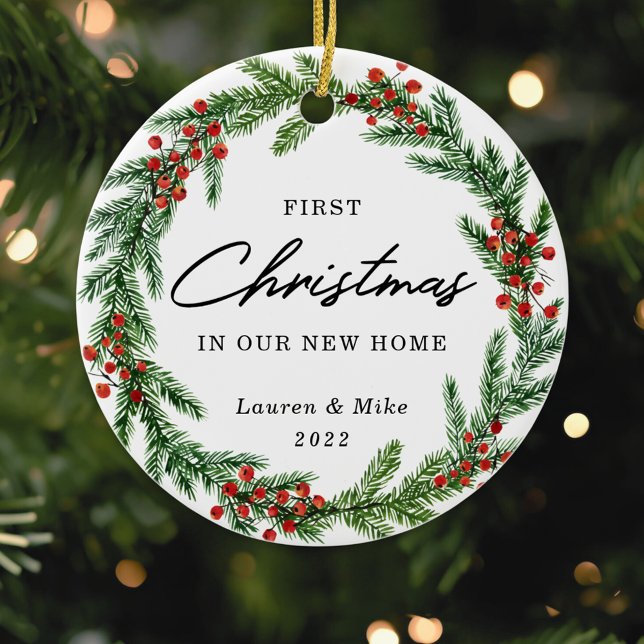 Décoration En Céramique Rustic Berry Wreath Premier Noël à New Home (Créateur téléchargé)