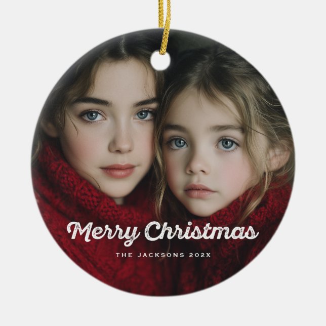 Décoration En Céramique Rustic Chic Merry Christmas Design (Devant)