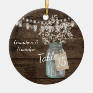 Décoration En Céramique Rustic Grange Mariage Wood Mason Jar Babys Respire