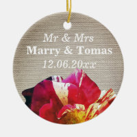 Rustic M. & Mme Enregistrer la date Ornament