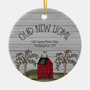 Décoration En Céramique Rustic New Home First Christmas Custom Ceramic Orn