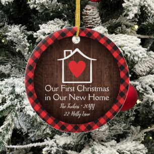 Décoration En Céramique Rustique Premier Noël Nouveau Accueil Coeur Plaid