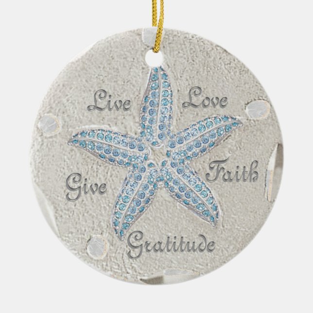 Décoration En Céramique Sable Dollar Éstarfish Gem Ornament (Devant)
