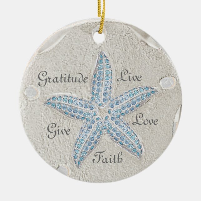 Décoration En Céramique Sable Dollar Éstarfish Gem Ornament (Devant)