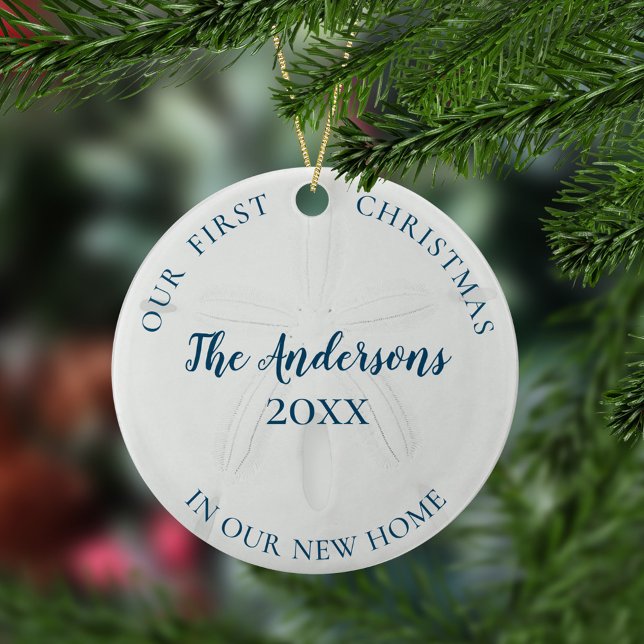 Décoration En Céramique Sable Dollar Nouveau Accueil Premier Noël (Créateur téléchargé)