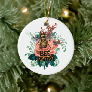 Décoration En Céramique Sac à ficelle à cordes d'abeille positif