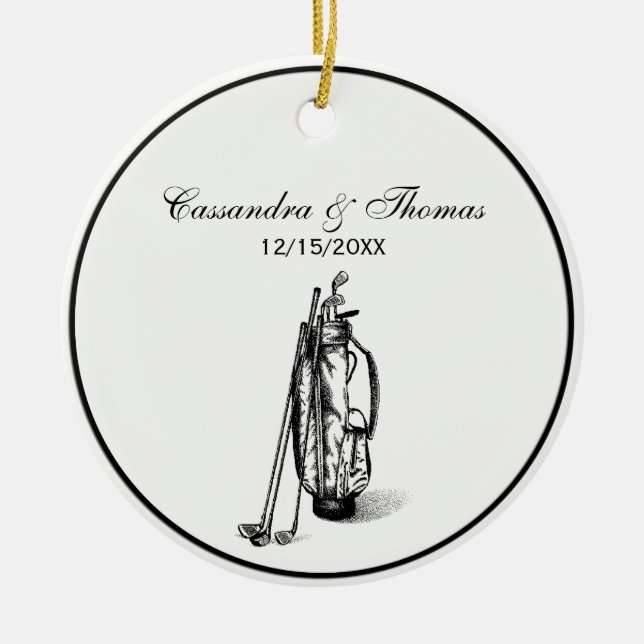 Décoration En Céramique Sac de golf et clubs de golf Noir (Devant)