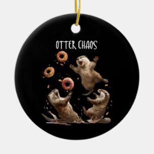 Décoration En Céramique Sac d'Otters Chaos Drôle de Bagel Combat des Loutr