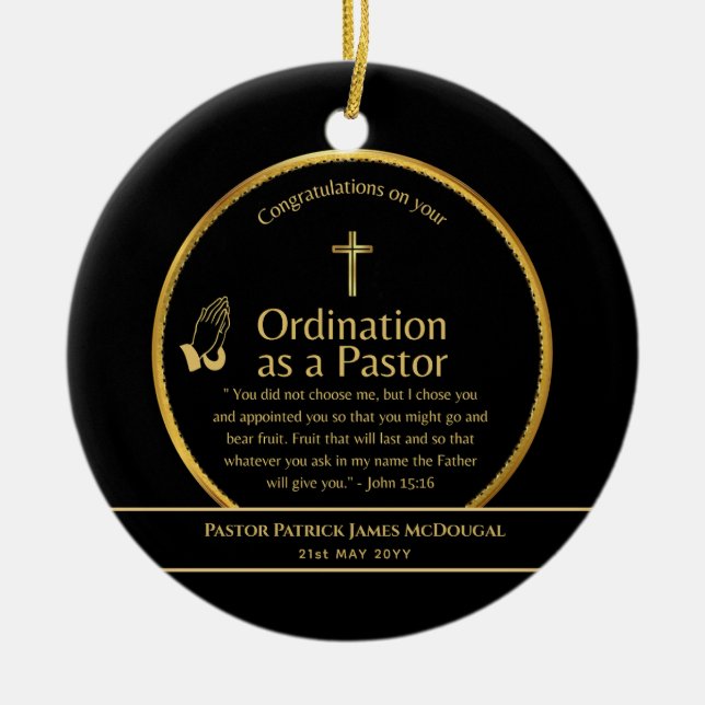 Décoration En Céramique Sacré Nouveau Ordonné Pasteur Bible Verse Personna (Devant)