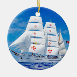 Décoration En Céramique Sagres Portuguese Tall Ship Ornament