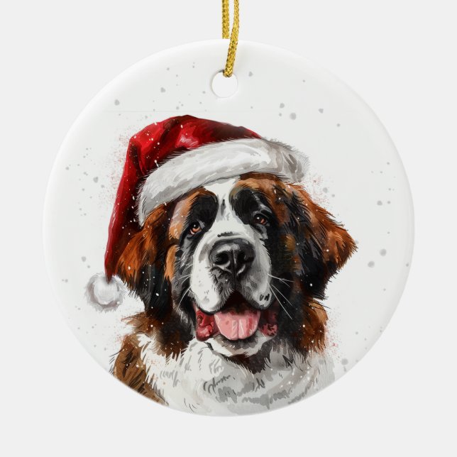 Décoration En Céramique Saint Bernard Dog Christmas Personalized (Devant)