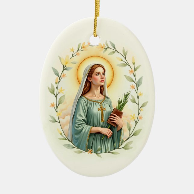 Décoration En Céramique Saint Dymphna dévotionnel catholique (Devant)
