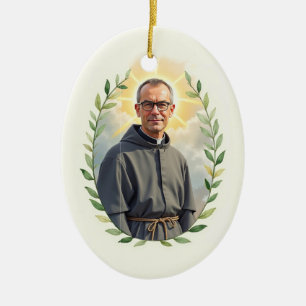 Décoration En Céramique Saint Maximilien Kolbe Paix et Bénédiction de Dieu