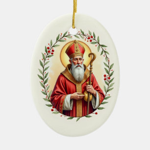 Décoration En Céramique Saint Nicolas que la paix et les bénédictions de D