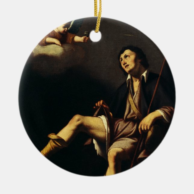 Décoration En Céramique Saint Roch et l'Ange par Guy François (Devant)