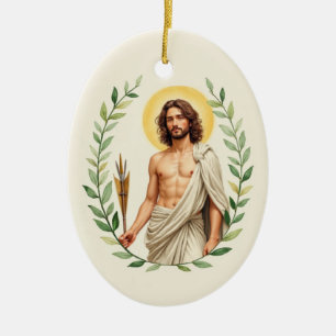 Décoration En Céramique Saint Sébastien que la paix et les bénédictions de