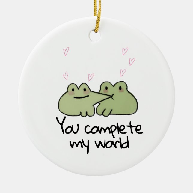 Décoration En Céramique Saint Valentin Cute Frog Love Couple Ornament (Devant)