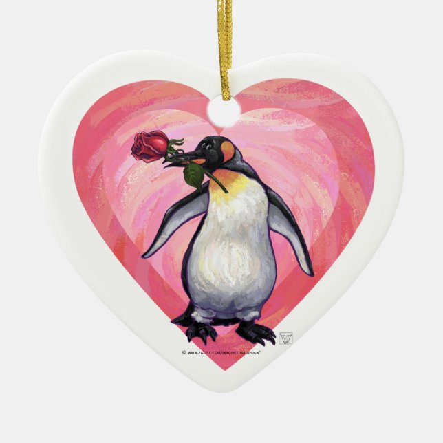 Décoration En Céramique Saint-Valentin Penguin (Devant)