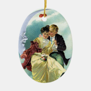 Décoration En Céramique Saint-Valentin victorien vintage d'amour et de rom