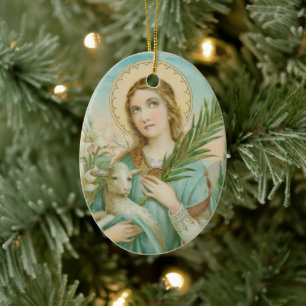 Décoration En Céramique Sainte Agnès de Rome (MH 01)