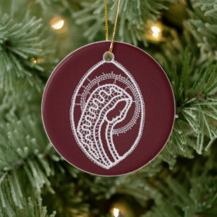 Décoration En Céramique Sainte Vierge Marie, dentelle