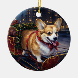 Décoration En Céramique Saison de Noël de Corgi