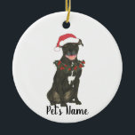 Décoration En Céramique Saison noire de Pitbull<br><div class="desc">Make the nice list this year with an ornament of your favorite pitbull onze !</div>