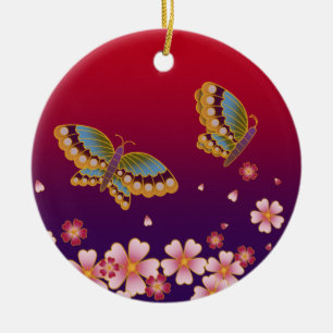 Décoration En Céramique Sakura Blossoms Un Cadeau Personnalisé Rouge & Pu