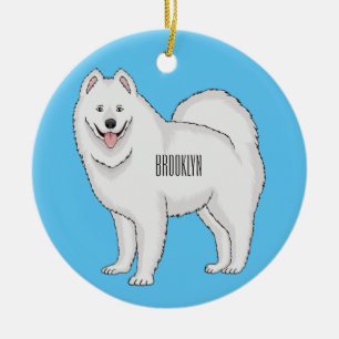 Décoration En Céramique Samoyed dog cartoon illustration