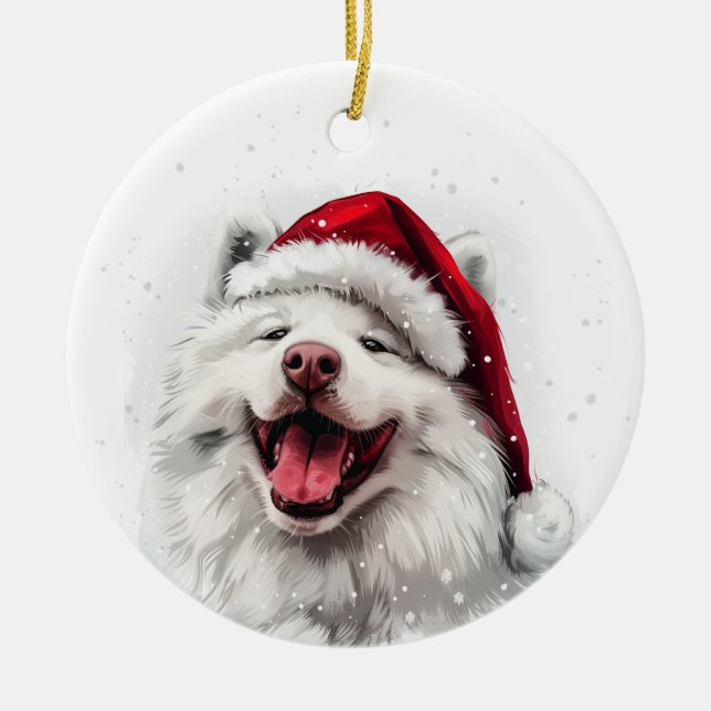 Décoration En Céramique Samoyed Dog Christmas Personalized (Devant)