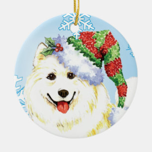 Décoration En Céramique Samoyed heureux de Howlidays