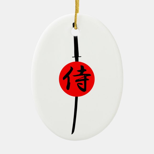 Décoration En Céramique SAMURAI - Épée & Kanji (Devant)