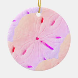 Décoration En Céramique Sand Dollar Beach Pink Purple Ombre Artistique 202