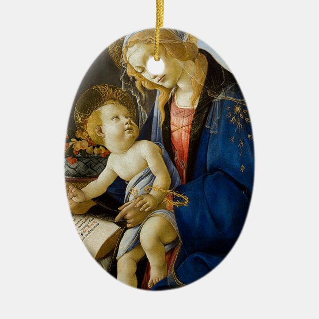 Décoration En Céramique Sandro Botticelli - la Vierge et l'enfant (Devant)