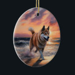 Décoration En Céramique Sandy Paws Akita Chien sur le coucher du soleil de<br><div class="desc">Plongez dans la beauté tranquille de notre chien "Sandy Paws and Sunset Hues" sur le coucher du soleil de plage. Cette scène captivante saisit l'essence d'une soirée parfaite au bord de l'eau, avec un fidèle compagnon canin qui profite du sable doré et des teintes époustouflantes du soleil couchant. Que vous...</div>