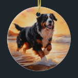 Décoration En Céramique Sandy Paws Bernese Mountain Dog on Beach Sunset<br><div class="desc">Plongez dans la beauté tranquille de notre chien "Sandy Paws and Sunset Hues" sur le coucher du soleil de plage. Cette scène captivante saisit l'essence d'une soirée parfaite au bord de l'eau, avec un fidèle compagnon canin qui profite du sable doré et des teintes époustouflantes du soleil couchant. Que vous...</div>