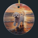 Décoration En Céramique Sandy Paws Bichon Frise Dog sur Beach Sunset<br><div class="desc">Plongez dans la beauté tranquille de notre chien "Sandy Paws and Sunset Hues" sur le coucher du soleil de plage. Cette scène captivante saisit l'essence d'une soirée parfaite au bord de l'eau, avec un fidèle compagnon canin qui profite du sable doré et des teintes époustouflantes du soleil couchant. Que vous...</div>