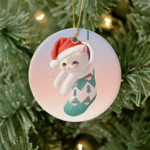 Décoration En Céramique Santa Cat : Bao Bao dans l'art de la chaussette de